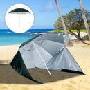 Ombrellone Tenda da Mare Ø2,1 m Palo Ø25 mm in Metallo Verde Scuro