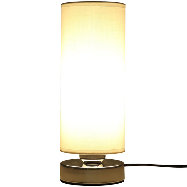Lampada da Comodino Abat Jour con Paralume in Poliestere E27 Ø10,8x30 cm  Bianca sconto