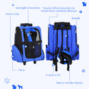 Trolley zaino 2 in 1 per piccoli animali domestici 36x30x49 cm  Blu