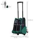 Trolley zaino 2 in 1 per piccoli animali domestici 36x30x49 cm  Verde