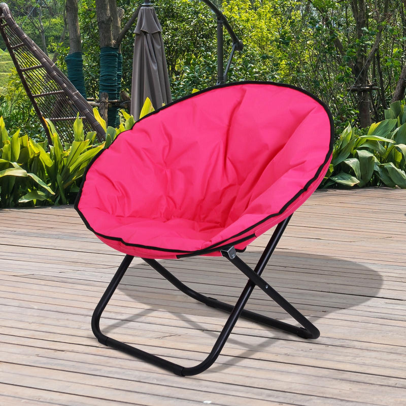 Sedia da Campeggio Pieghevole Imbottita 80x80x75 cm  Rosa