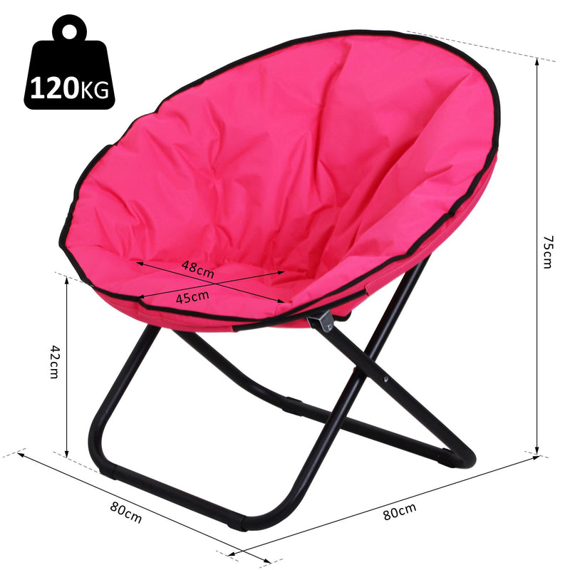 Sedia da Campeggio Pieghevole Imbottita 80x80x75 cm  Rosa