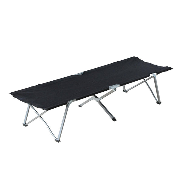 Letto da Campeggio Pieghevole in Metallo e Tessuto Oxford 193x64x40 cm  Nero sconto