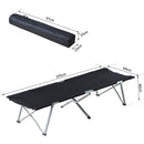Letto da Campeggio Pieghevole in Metallo e Tessuto Oxford 193x64x40 cm  Nero