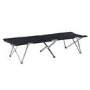 Letto da Campeggio Pieghevole in Metallo e Tessuto Oxford 193x64x40 cm  Nero