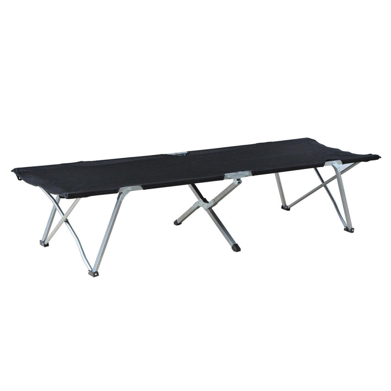 Letto da Campeggio Pieghevole in Metallo e Tessuto Oxford 193x64x40 cm  Nero