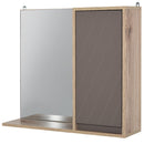 Specchiera da Bagno 1 Anta in MDF 57x14,2x49,2 cm  Grigio e Rovere