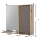 Specchiera da Bagno 1 Anta in MDF 57x14,2x49,2 cm  Grigio e Rovere