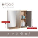 Specchiera da Bagno 1 Anta in MDF 57x14,2x49,2 cm  Grigio e Rovere
