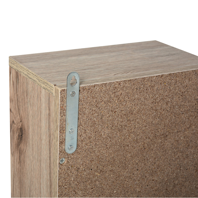 Specchiera da Bagno 1 Anta in MDF 57x14,2x49,2 cm  Grigio e Rovere