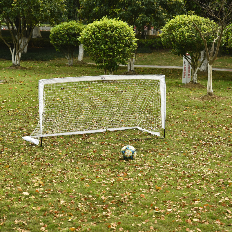 Porta da Calcio Portatile con Rete 186x90x89 cm  Bianca