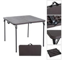 Tavolo da Campeggio Picnic Richiudibile a Valigetta in Polietilene 88x86x71,5 cm  Marrone