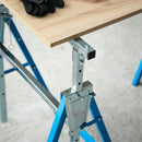 Set 2 Cavalletti da Lavoro Pieghevoli Telescopici Altezza Regolabile in Tubi d'Acciaio   Blu