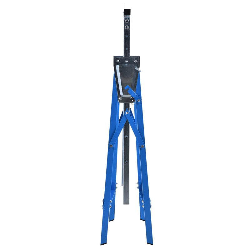 Set 2 Cavalletti da Lavoro Pieghevoli Telescopici Altezza Regolabile in Tubi d'Acciaio   Blu