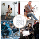 Sedia da Regista Pieghevole in Legno di Faggio 56x46x88 cm  Bianco