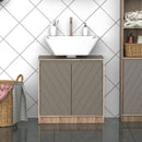 Mobile Sottolavello da Bagno 2 Ante 60x30x60 cm  Grigio e Rovere
