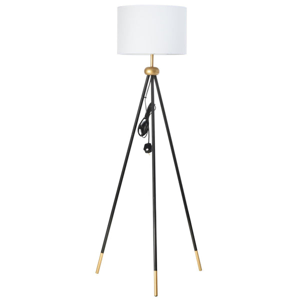 Lampada da Terra Tripode in Metallo con Paralume 56x56x137 cm  Bianco sconto
