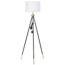 Lampada da Terra Tripode in Metallo con Paralume 56x56x137 cm  Bianco