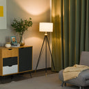 Lampada da Terra Tripode in Metallo con Paralume 56x56x137 cm  Bianco