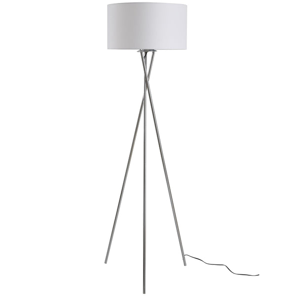 online Lampada da Terra Tripode in Metallo con Paralume Ø48x162 cm  Bianco