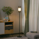 Lampada da Terra Tripode in Acciaio con Paralume Ø23x147,5 cm  Nero e Bianco