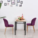 Set 2 Sedie imbottite in Velluto e Metallo   Viola