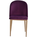 Set 2 Sedie imbottite in Velluto e Metallo   Viola