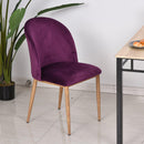 Set 2 Sedie imbottite in Velluto e Metallo   Viola