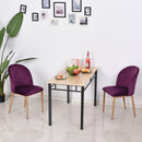 Set 2 Sedie imbottite in Velluto e Metallo   Viola