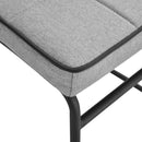 Set 2 Sedie imbottite in Acciaio e Tessuto Lino 44x55x88 cm  Grigio Chiaro