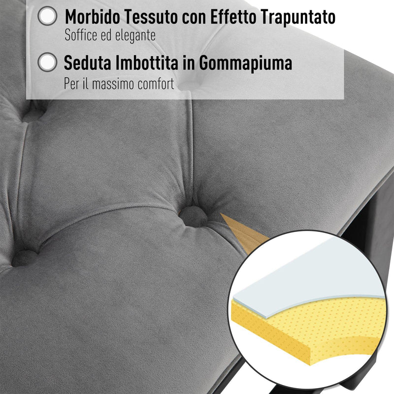 Panca Scarpiera 1 Ripiano in Legno e Tessuto   Nero e Grigio