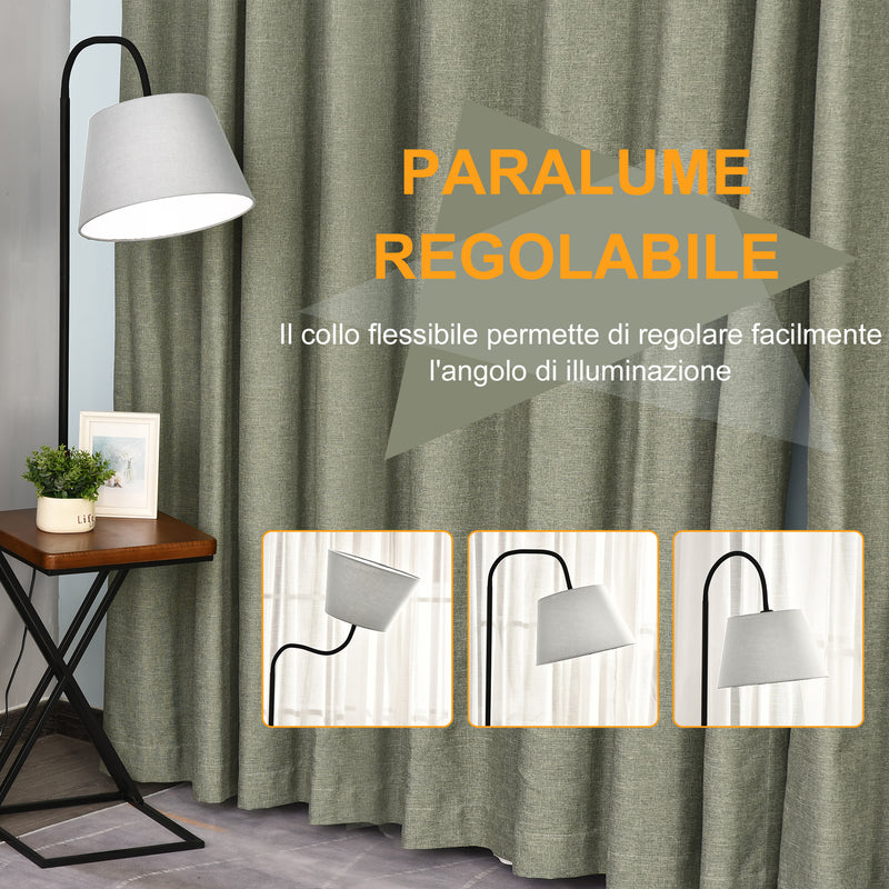 Lampada da Terra con Ripiano in Acciaio e Legno 36x36x165 cm 