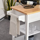 Carrello da Cucina 3 Ripiani Cassetto e 1 Anta in Legno 66x39,5x86,5 cm  Bianco