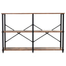 Scaffale 3 Ripiani in Acciaio e Legno 120x30x76 cm  Marrone