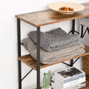 Scaffale 3 Ripiani in Acciaio e Legno 120x30x76 cm  Marrone