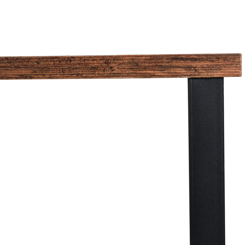 Scaffale 3 Ripiani in Acciaio e Legno 120x30x76 cm  Marrone