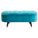 Panca Imbottita in Tessuto Velluto 107x36x48 cm  Blu