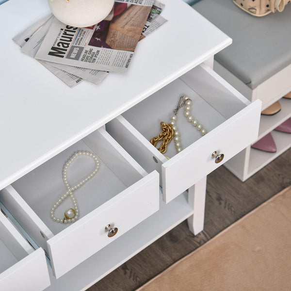 sconto Tavolo Consolle per Ingresso 3 Cassetti 1 Ripiano 90x40x75 cm  Bianco