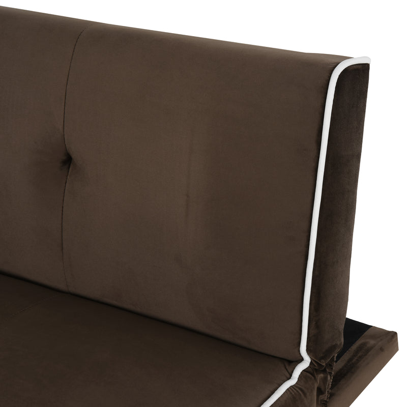 Divano Letto 2 Posti in Tessuto 170x76x72,5 cm  Marrone