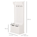 Appendiabiti Panchina per Ingresso in MDF 71,5x39,5x170 cm  Bianca