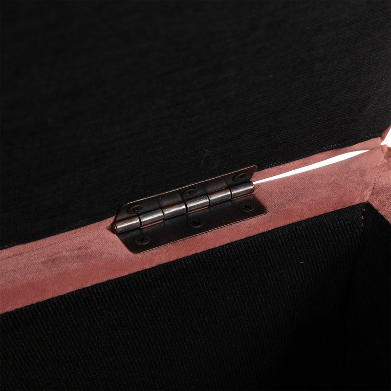 Panca Contenitore Semicircolare Imbottita in Tessuto Velluto 120x60x42 cm  Rosa