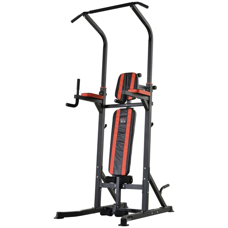 Stazione Fitness Multifunzione Pieghevole per Allenamento in Acciaio   Nera