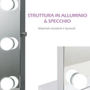 Specchio da Tavolo per Trucco con 9 Luci LED 70x50x3 cm 
