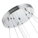 Lampada da Soffitto a LED 40W 3 Anelli in Acciaio e Cristallo Ø60x110 cm 