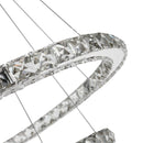 Lampada da Soffitto a LED 40W 3 Anelli in Acciaio e Cristallo Ø60x110 cm 