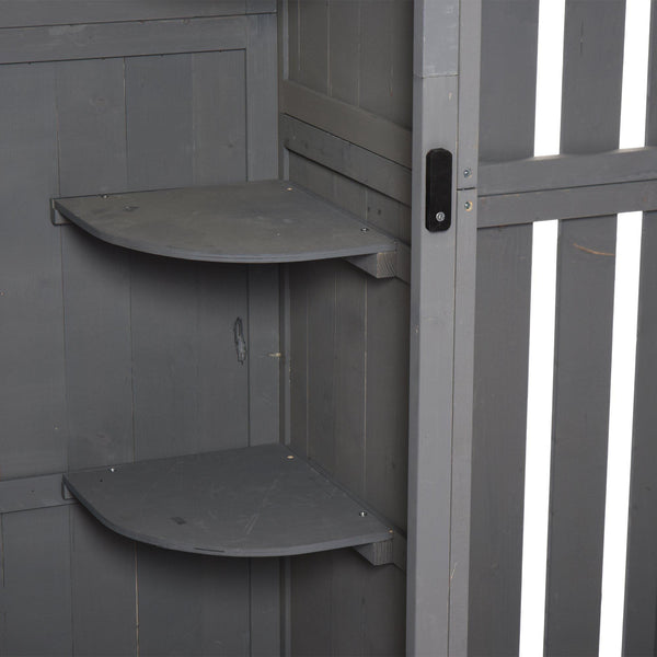 Casetta Box da Giardino in Legno Porta Utensili 129x51,5x180 cm  Grigia sconto