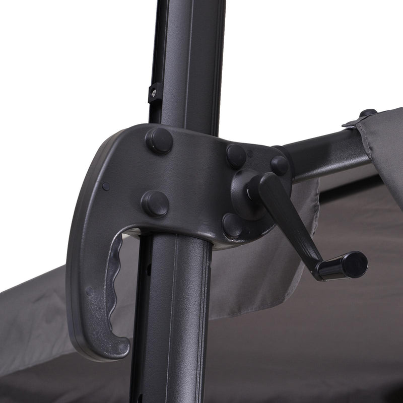 Ombrellone Decentrato da Giardino in Alluminio 2,7x2,7m  Grigio