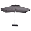 Ombrellone Decentrato da Giardino in Alluminio 2,7x2,7m  Grigio