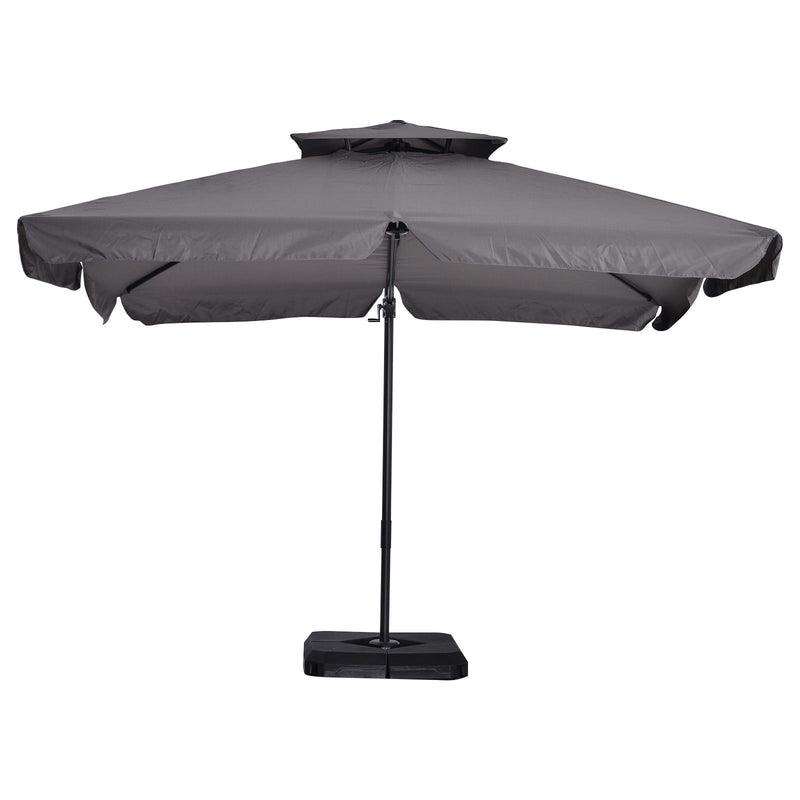 Ombrellone Decentrato da Giardino in Alluminio 2,7x2,7m  Grigio