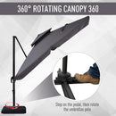 Ombrellone Decentrato da Giardino in Alluminio 2,7x2,7m  Grigio